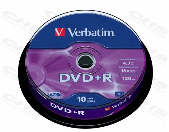 Verbatim DVD+R 4.7GB 16x DVD lemez 10db/henger