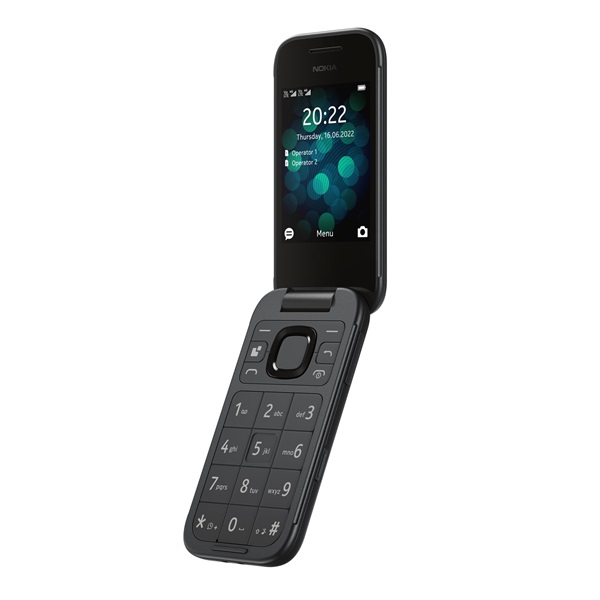 HMD 2660 Flip Dual-Sim mobiltelefon fekete-ezüst (1GF011EPA1A01)