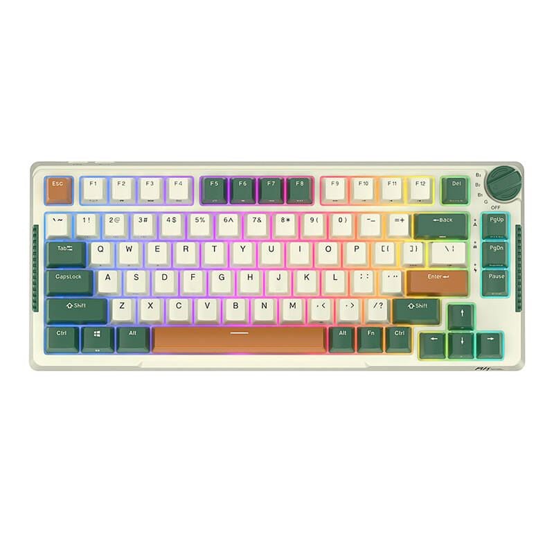Royal Kludge RKH81 RGB mechanikus angol billentyűzet Sky cyan switch fehér (RKH 81 skycyan green)