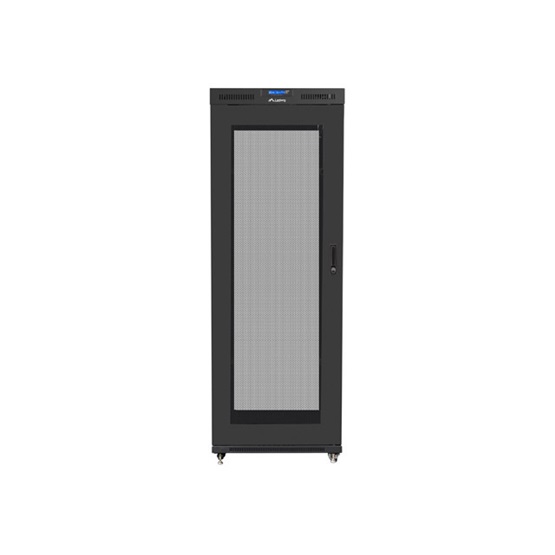 Lanberg 19" szabadon álló rack szekrény 42U/800X800 perforált ajtó  lapraszerelt LCD kijelző Fekete