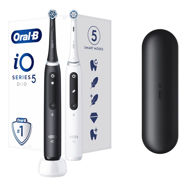 Oral-B iO Series 5 2 db-os  elektromos fogkefe szett Matt fekete+fehér