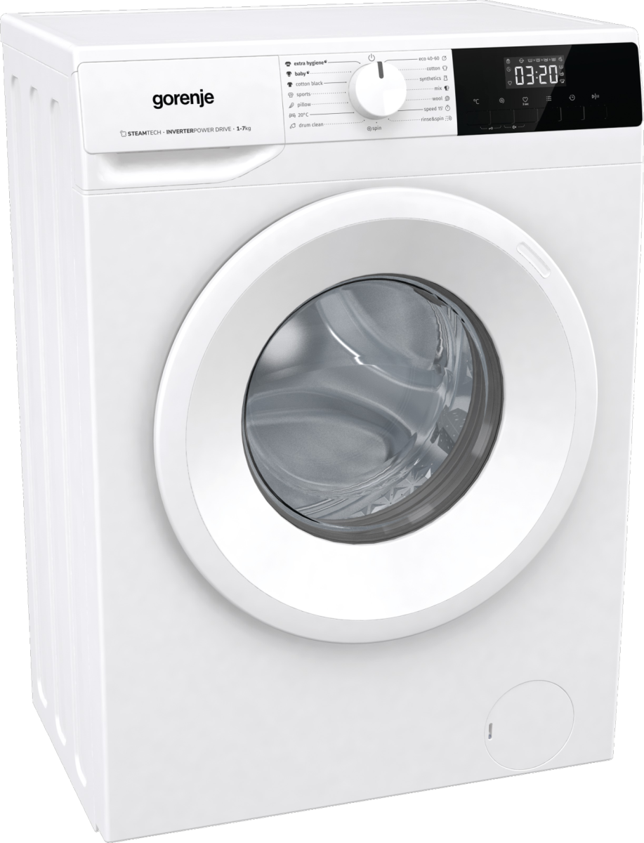 Gorenje WNHPI72SCS Elöltöltős keskeny mosógép – 7 kg, 1200 ford./perc, C Energiaosztály, Gőz technológia, Allergy Care, Baby Eco program Gorenje WNHPI72SCS Elöltöltős keskeny mosógép – 7 kg, 1200 ford./perc, C Energiaosztály, Gőz technológia, Allergy Care, Baby Eco program