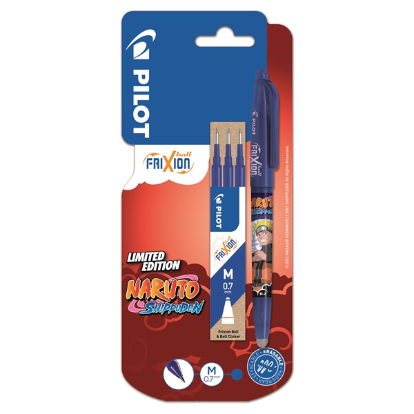Pilot FriXion 07 betétszett kék + NARUTO Limited Edition FR Ball rollerirón