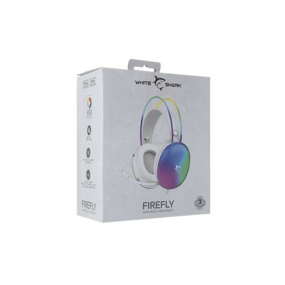  White Shark GH-2342-W FIREFLY gamer fejhallgató mikrofonnal  Fehér