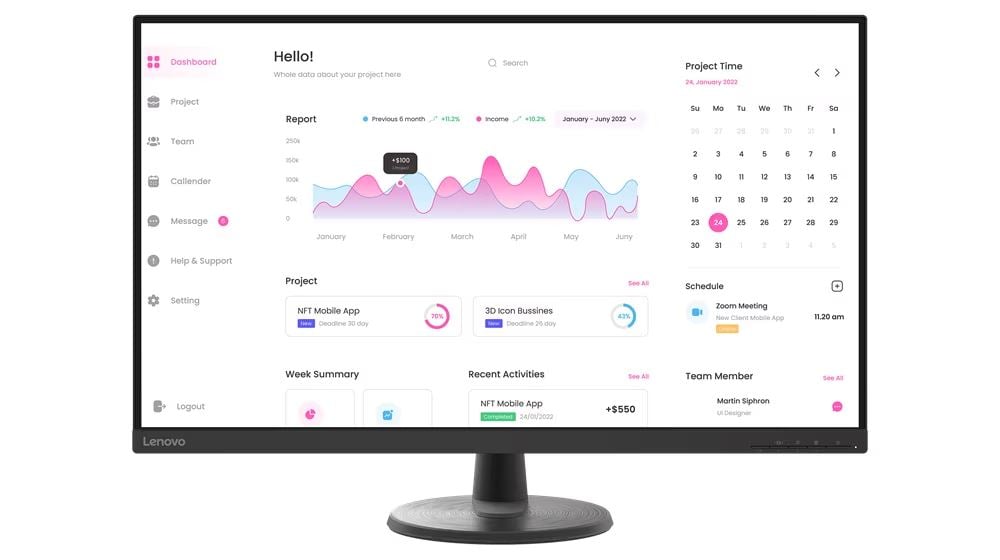 Lenovo D32-45 32" LCD monitor fekete
