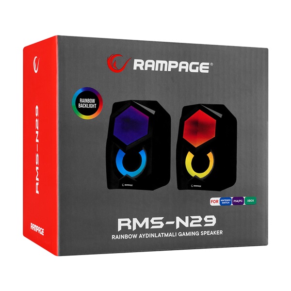 Rampage 2.0  RMS-N29  2x3W RGB hangerőszabályzó USB Hangszóró 