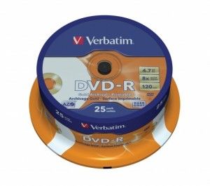 Verbatim DVD-R 4.7GB 16x DVD lemez 25db/henger Verbatim DVD-R 4.7GB 16x DVD lemez 25db/henger