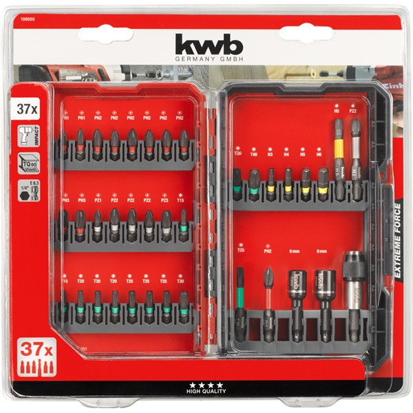 KWB 49109000 PROFI IMPACT torziós 37 db-os bit készlet KWB 49109000 PROFI IMPACT torziós 37 db-os bit készlet