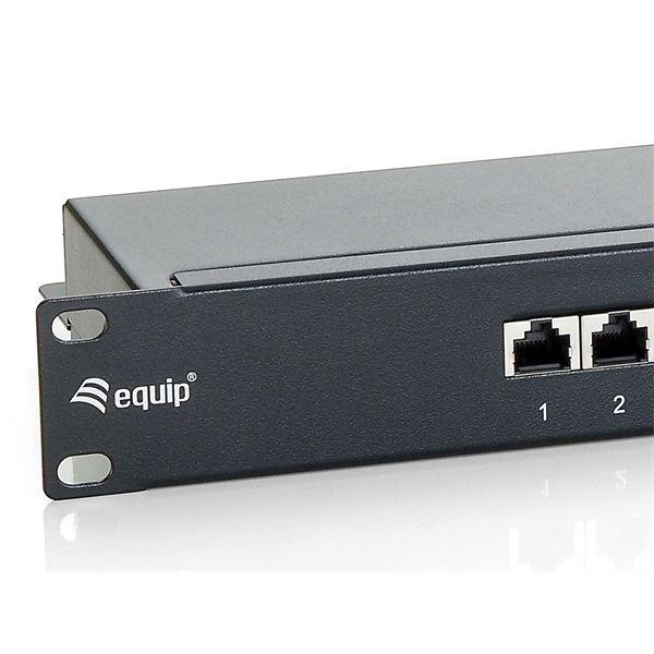 Equip 326416 16 port Cat6 1U árnyékolt Patch Panel   Fekete