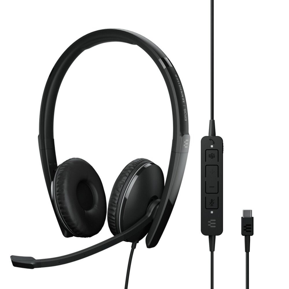 EPOS-SENNHEISER  1000221 ADAPT 160T ANC USB-C headset fekete