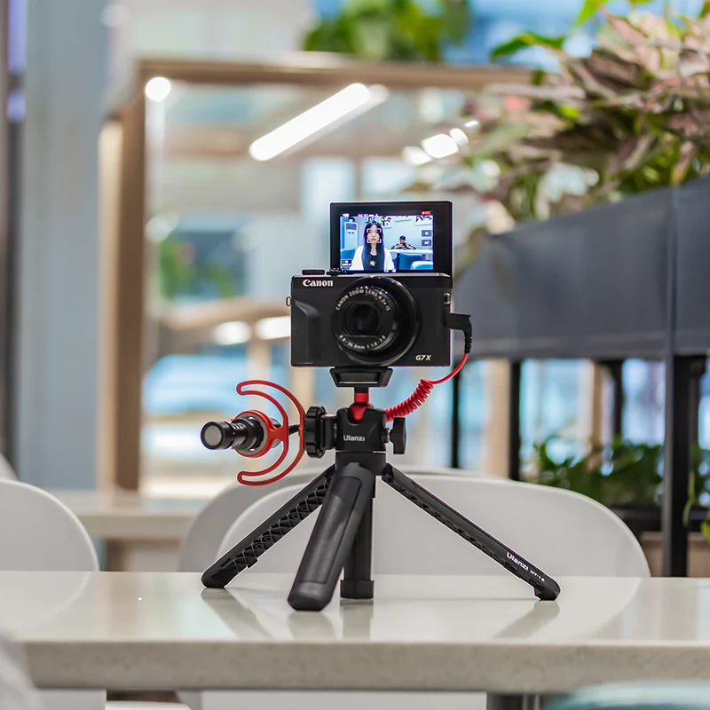 Ulanzi MT-16 asztali állvány, selfie bot, gömbfejjel, beépített telefontartó adapterrel, vakupapucs