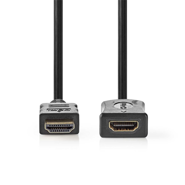 Nedis CVGL34096BK10 ultra HD HDMI hosszabbító (toldó) kábel HDMI dugó - aljzat  4K@60Hz  ARC  10,2 Gbps  1 m