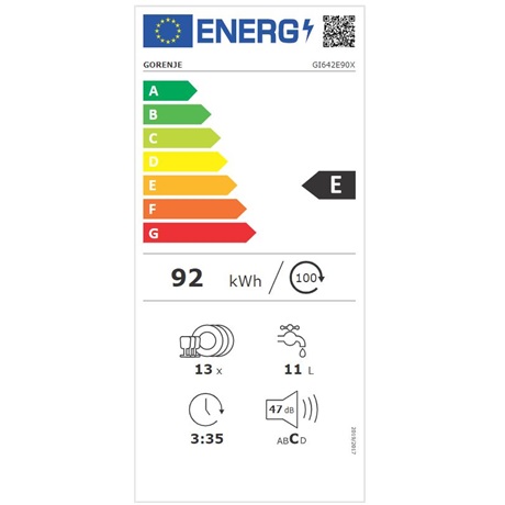 Gorenje GI642E90X MOSOGATÓGÉP BEÉPÍTHETŐ 13 TERÍTÉK