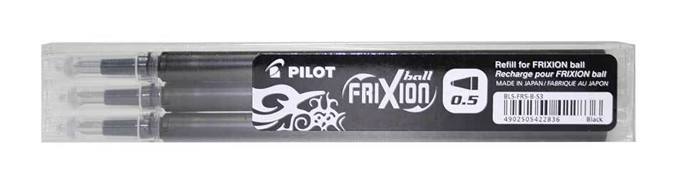 Pilot Frixion 0,5mm 3db-os fekete rollertoll betét (BLS-FR5-B-S3)