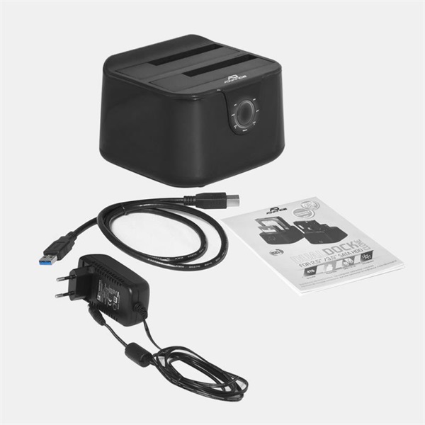 Advance  DUALDOCK CLONE 2.5" / 3.5" HDD/SSD Dokkoló Fekete 