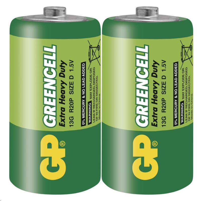 GP 1.5V Greencell 13G góliát (D) elem (2db/zsugor)  (B1240)