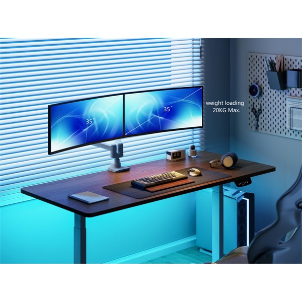 Equip  650183  17"-35"  2 monitor dönthető forgatható  Max.: 2x20kg Monitor Asztali konzol   fehér 