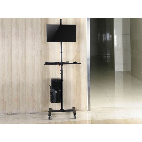 Equip 650171  17"-32"  1 monitor dönthető forgatható  gurulós Max.: 8kg Munkaállomás állvány Fekete 