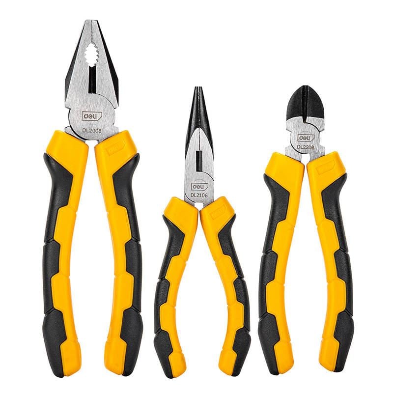 Deli Tools univerzális fogó készlet sárga 3db (EDL2008-3) Deli Tools univerzális fogó készlet sárga 3db (EDL2008-3)
