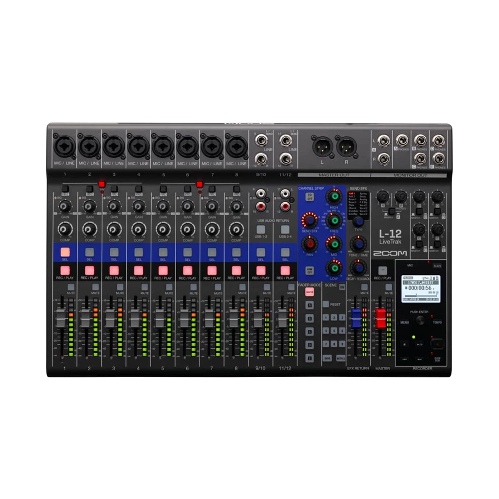 Zoom LiveTrak L-12 digitális keverő, hangrögzítő, interfész