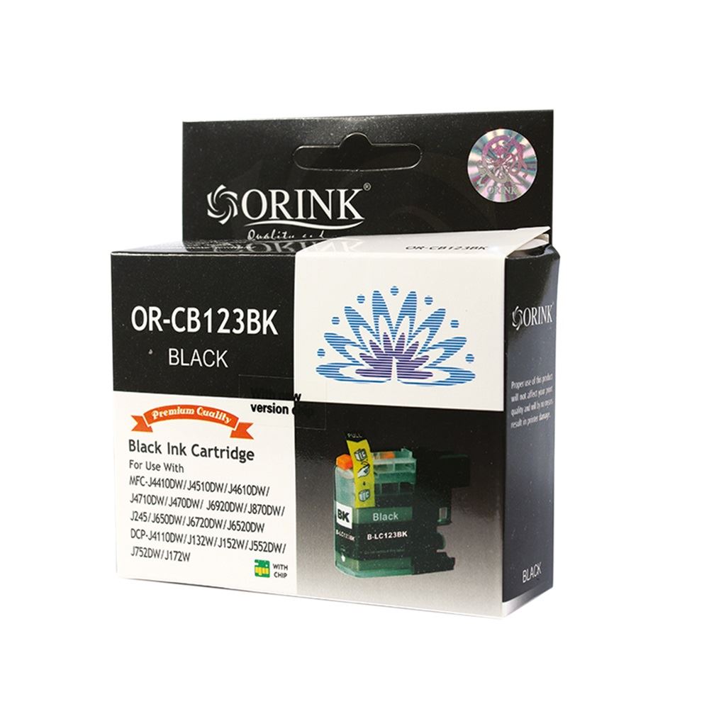 Orink LC123 utángyártott Brother tintapatron fekete (BROLC123BK)