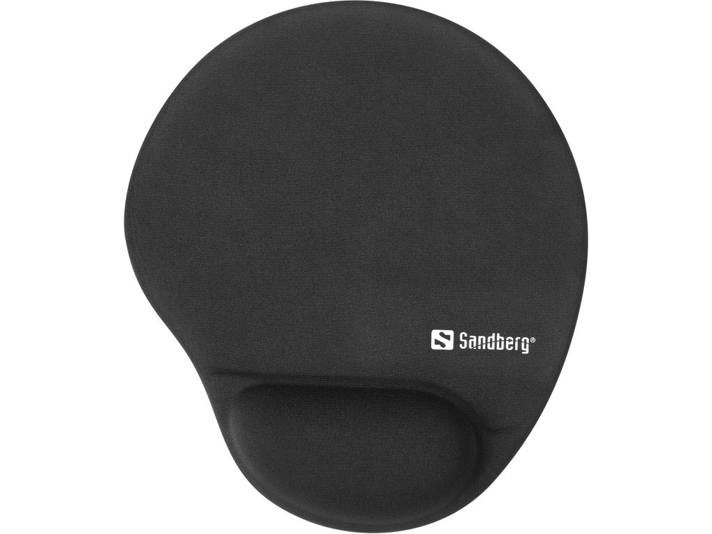 Sandberg Round egérpad memóriahabos csuklótámasszal fekete (520-37)