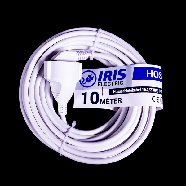 IRIS Electric IEEC-10M-16A/230V Hosszabbító 10 méteres 16A/230V, IP20, fehér IRIS Electric IEEC-10M-16A/230V Hosszabbító 10 méteres 16A/230V, IP20, fehér