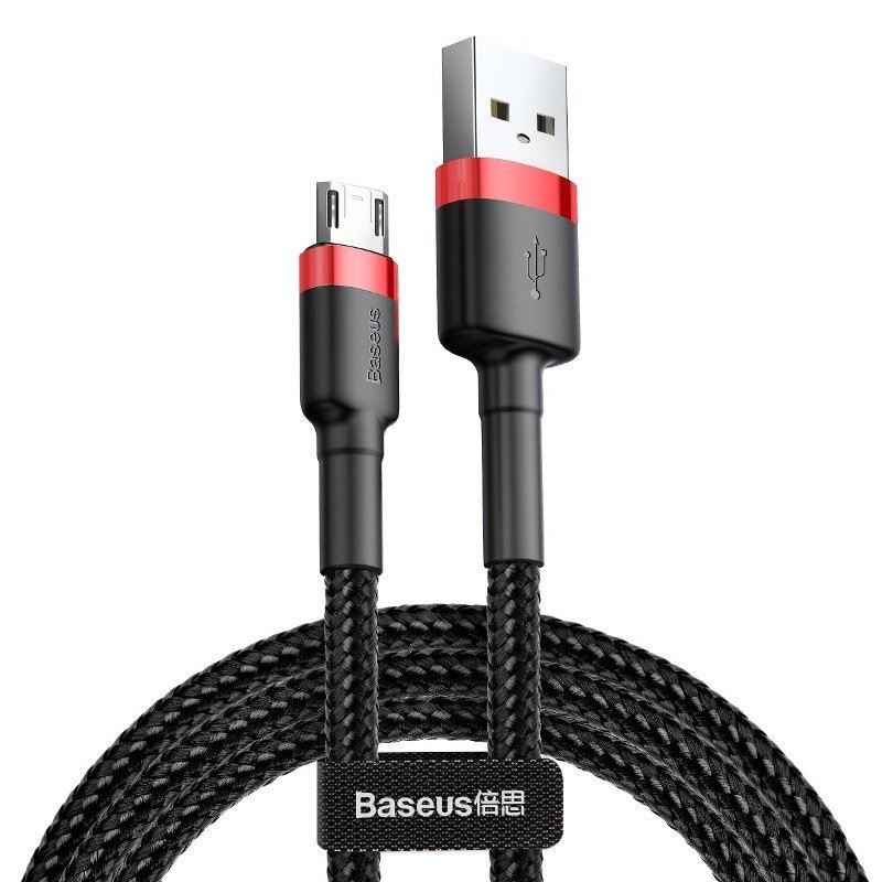 Baseus Cafule Micro USB-USB kábel, 1.5A, 2m, piros-fekete (CAMKLF-C91) Baseus Cafule Micro USB-USB kábel, 1.5A, 2m, piros-fekete (CAMKLF-C91)