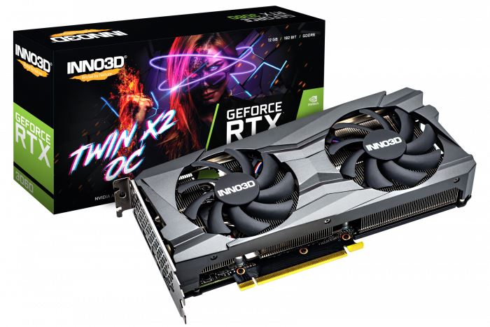 Inno3D GeForce RTX 3060 12GB Twin X2 OC videokártya (N30602-12D6X-11902120H) Inno3D GeForce RTX 3060 12GB Twin X2 OC videokártya (N30602-12D6X-11902120H)