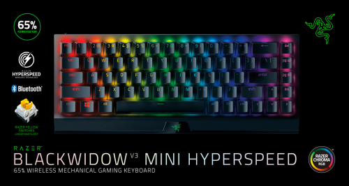 Razer BlackWidow V3 Mini HyperSpeed (Yellow Switch) Phantom Ed. US Layout Razer BlackWidow V3 Mini HyperSpeed (Yellow Switch) Phantom Ed. US Layout