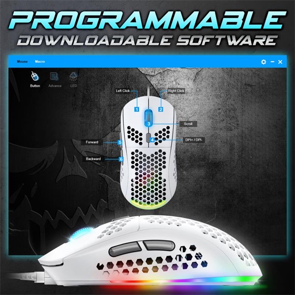 Spirit of Gamer S-PM4 RGB Arctic Egér Fehér 