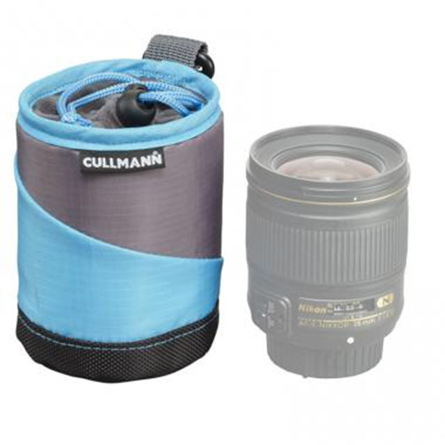 Cullmann Lens Container összehajtható, párnázott objektív tok S, fekete/ciánkék Cullmann Lens Container összehajtható, párnázott objektív tok S, fekete/ciánkék