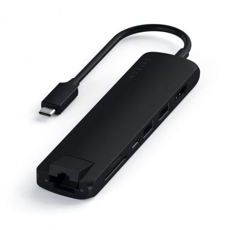 Satechi Type-C Slim Multimedia Adapter +Ethernet fekete