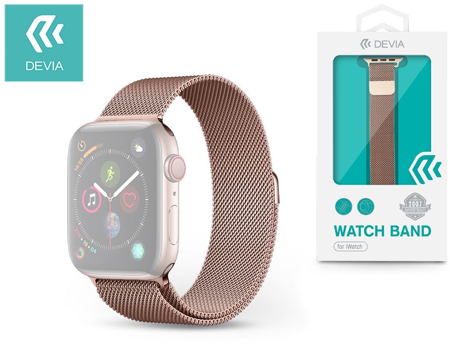 Devia ST326417 Apple Watch 42/44mm fém óraszíj rózsaarany