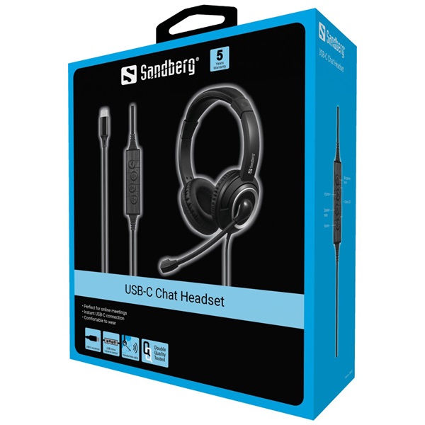 Sandberg USB-C Chat Headset Fejhallgató 