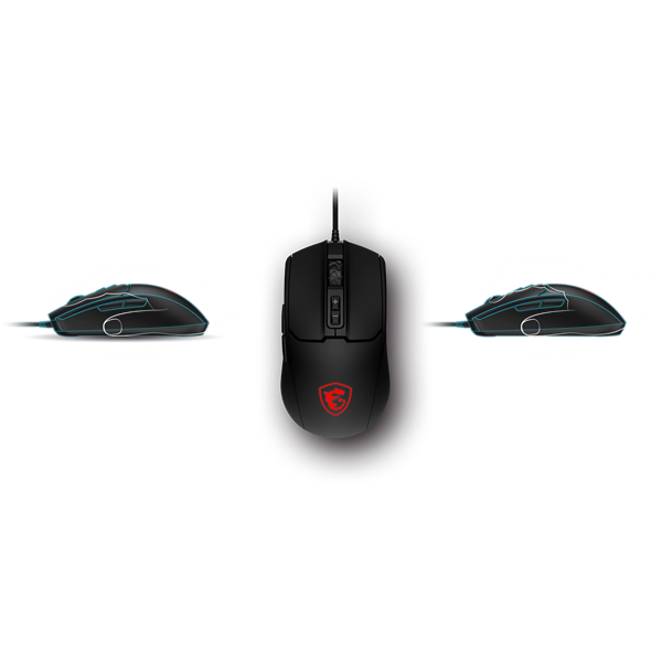 MSI ACCY FORGE GM100 6400dpi Optical GAMING Wired Egér  Fekete