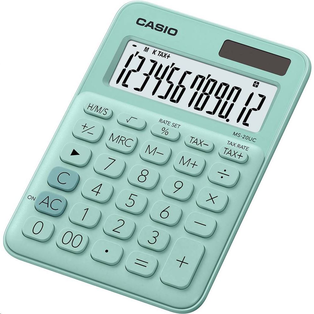 Casio MS-20UC-GN asztali számológép, zöld Casio MS-20UC-GN asztali számológép, zöld