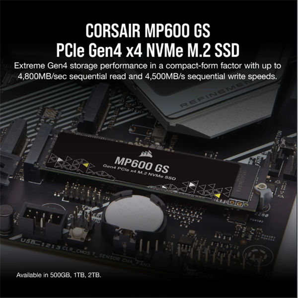 Corsair 1TB M.2 2280 NVMe MP600 GS Corsair 1TB M.2 2280 NVMe MP600 GS