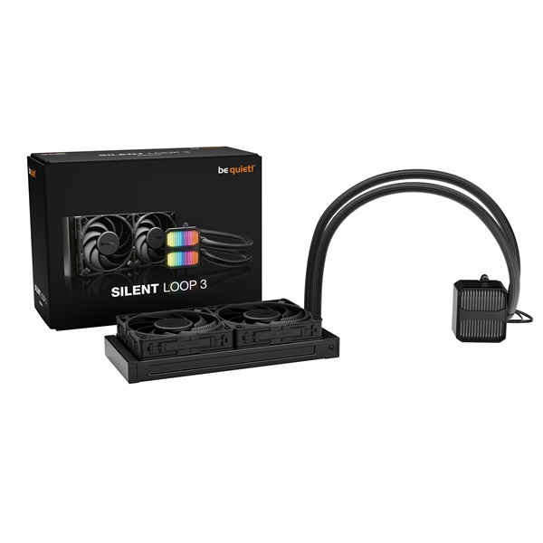 Be Quiet!  SILENT LOOP 3 240mm Black  2x120mm  csatlakozó: 3pin cső hossza: 400mm CPU Water Cooler  Fekete 