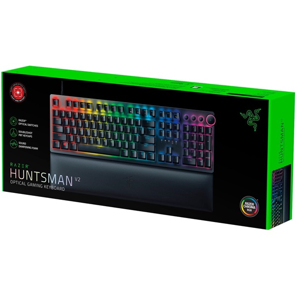 Razer Huntsman V2 Linear Optical Switch (Red) US billentyűzet fekete (RZ03-03930100-R3M1)