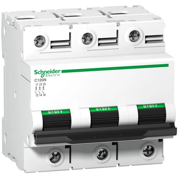 Schneider A9N18365 3P 80A C-jelleg 400V AC 10kA/60898 20kA/60947 Acti9 C120N  kismegszakító Schneider A9N18365 3P 80A C-jelleg 400V AC 10kA/60898 20kA/60947 Acti9 C120N  kismegszakító