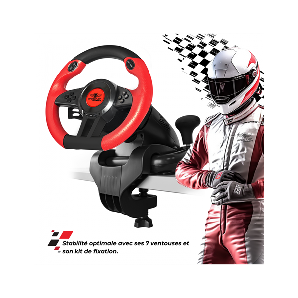 Spirit of Gamer Kormány - RACE WHEEL PRO 1 kormány+pedálok  PC kompatibilis Fekete/piros 