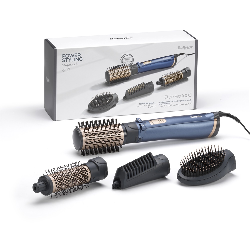 BaByliss AS965E Style Pro forgókefés hajformázó 1000W 4 kiegészítővel Kék