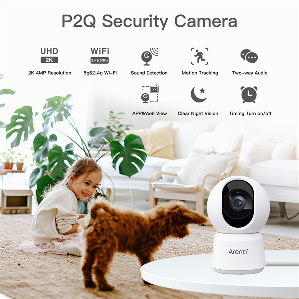 Arenti P2Q 4MP 3,6mm beltéri IR10m  IP wifi PT dómkamera