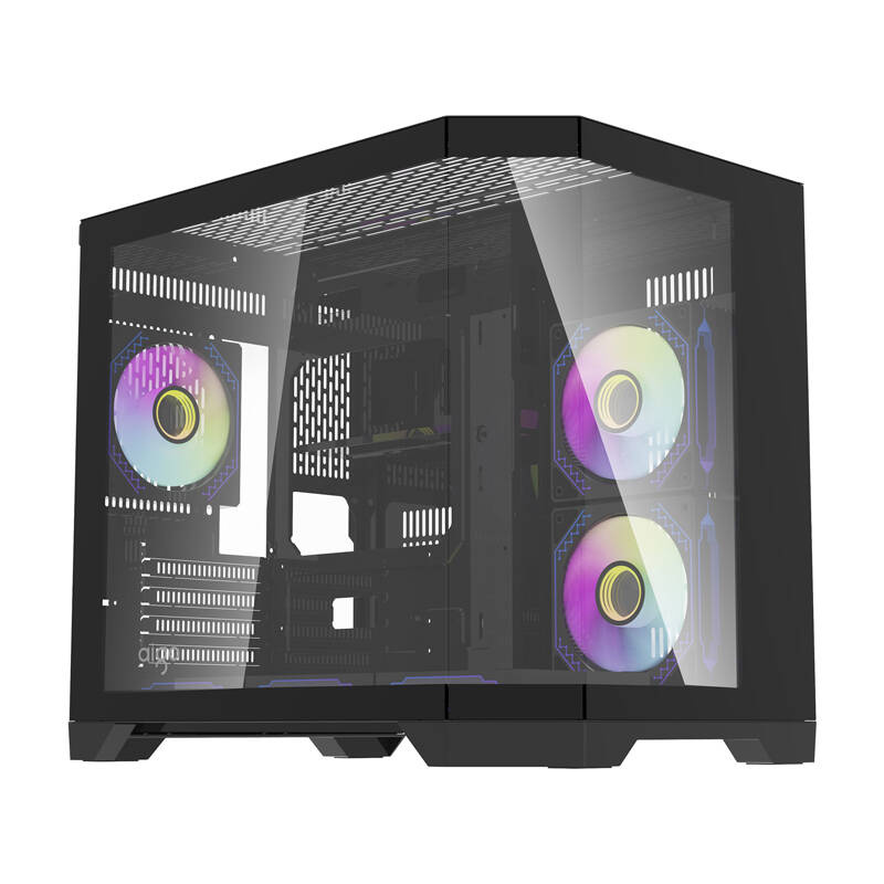 Darflash FT418 számítógépház + 6 ARGB ventilátor (fekete)