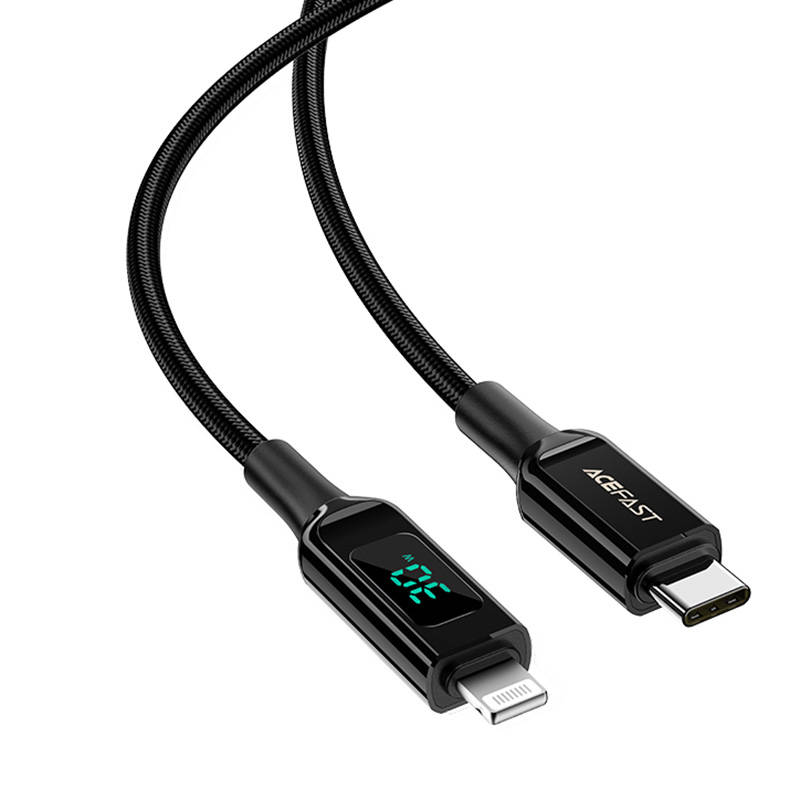 Cable USB-C to Lightning Acefast C6-01, 1.2m (black) Cable USB-C to Lightning Acefast C6-01, 1.2m (black)
