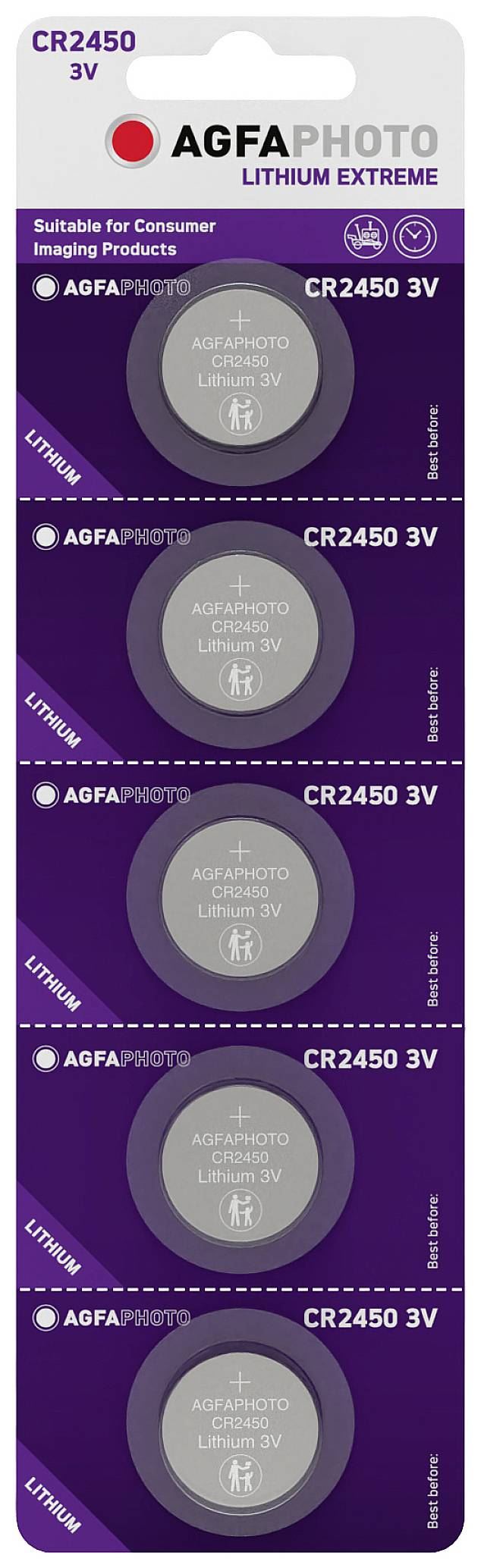 AgfaPhoto CR2450 lithium gombelem 5db/cs (150-803258) AgfaPhoto CR2450 lithium gombelem 5db/cs (150-803258)