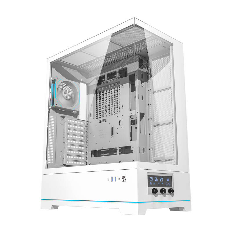 Darkflash DY451L PRO számítógépház + 1 ventilátor Fehér 