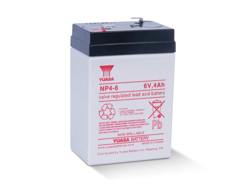 Yuasa zselés ólomsavas gondozásmentes akkumulátor 6V 4000mAh 70x48x105mm (NP4-6) Yuasa zselés ólomsavas gondozásmentes akkumulátor 6V 4000mAh 70x48x105mm (NP4-6)