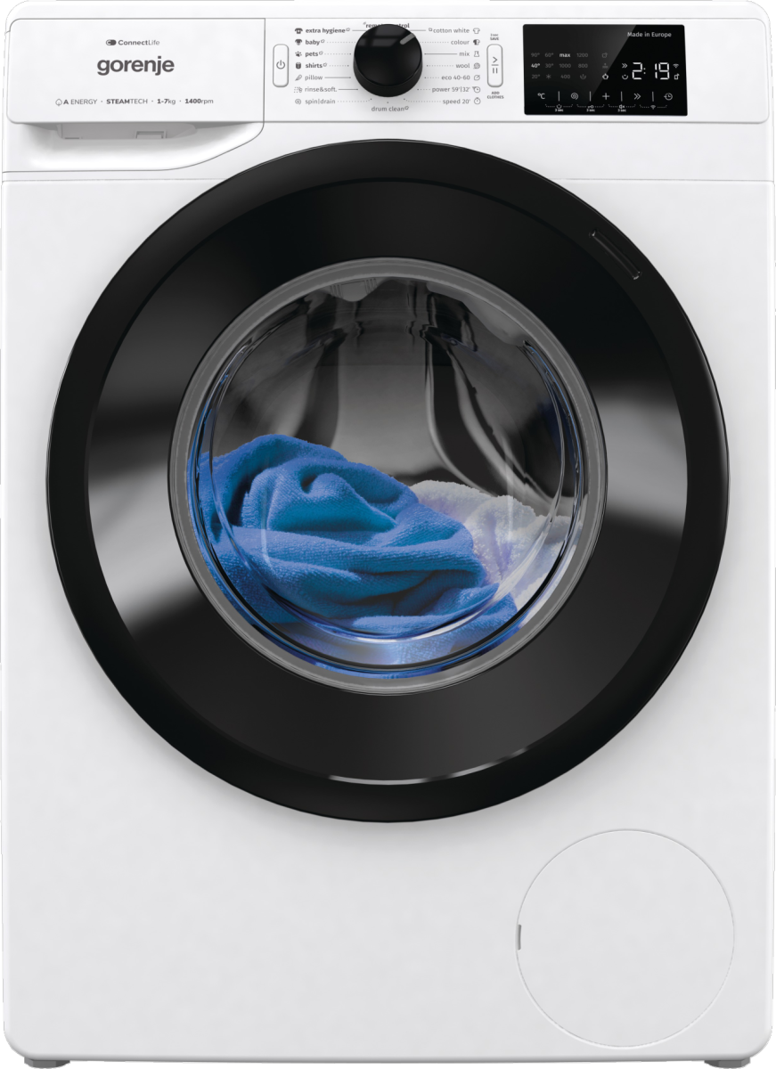 Gorenje WPNEI74ASWIFI Elöltöltős mosógép - 7 kg, 1400 ford./perc, A Energiaosztály,  Gőz program, WiFi